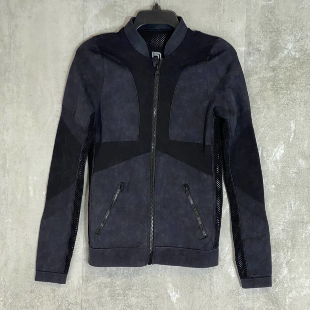 BLANC NOIR Black Super Nova Seamless Full-Zip Thumbhole Baseball Collar Jacket